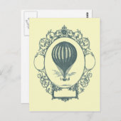 ヴィンテージ熱気球パイロット誕生日パーティー ポストカード (正面/裏面)