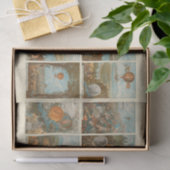 ヴィンテージ熱気球パターンの切り離し 薄葉紙 (ギフト)