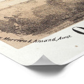 ヴィンテージ熱気球フランスの旅行 ポスター (角)