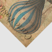 ヴィンテージ熱気球フローラ花フランスの 薄葉紙 (詳細)