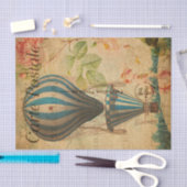 ヴィンテージ熱気球フローラ花フランスの 薄葉紙 (クラフト)