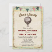 ヴィンテージ熱気球ブライダルシャワー招待 招待状 (正面)