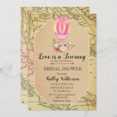 ヴィンテージ熱気球ブライダルシャワー招待 招待状 (正面/裏面)