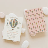 ヴィンテージ熱気球ベビーシャワー招待状2 招待状