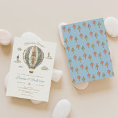 ヴィンテージ熱気球ベビーシャワー招待状3 招待状