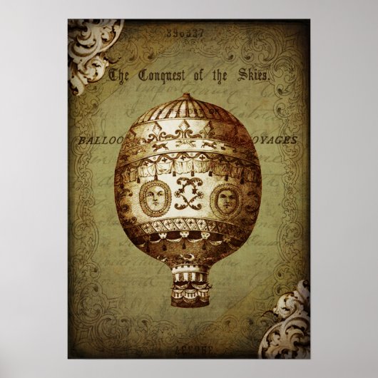 ヴィンテージ熱気球ポスター ポスター (正面)
