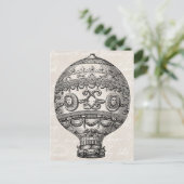 ヴィンテージ熱気球レトロ飛行船旧気球 ポストカード (スタンド正面)