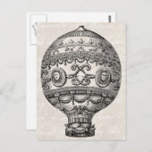 ヴィンテージ熱気球レトロ飛行船旧気球 ポストカード (正面/裏面)