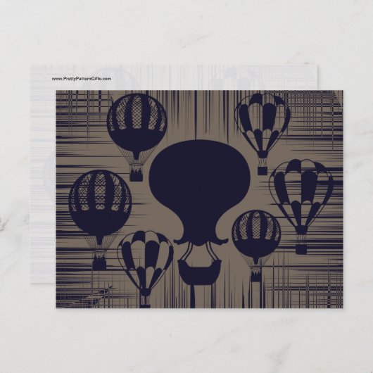 ヴィンテージ熱気球動揺してグランジ ポストカード (正面/裏面)