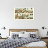 ヴィンテージ熱気球収集カードパターン キャンバスプリント (インサイチュ (寝室))