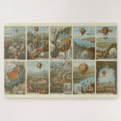 ヴィンテージ熱気球収集カードパターン ジグソーパズル (横)