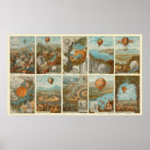 ヴィンテージ熱気球収集カードパターン ポスター (正面)