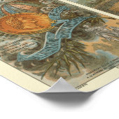 ヴィンテージ熱気球収集カードパターン ポスター (角)