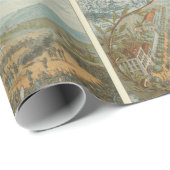 ヴィンテージ熱気球収集カードパターン ラッピングペーパー (ロールコーナー)