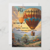 ヴィンテージ熱気球旅行退職パーティー 招待状 (正面)