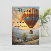 ヴィンテージ熱気球旅行退職パーティー 招待状 (スタンド正面)