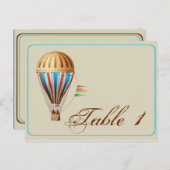 ヴィンテージ熱気球結婚のテーブル番号 ポストカード (正面/裏面)