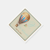 ヴィンテージ熱気球結婚のナプキン スタンダードカクテルナプキン (角)