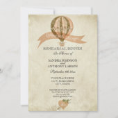 ヴィンテージ熱気球結婚のリハーサル 招待状 (正面)