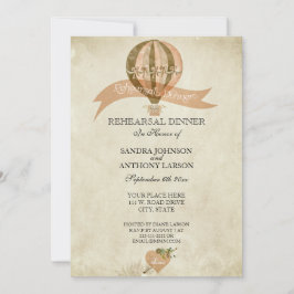 ヴィンテージ熱気球結婚のリハーサル 招待状