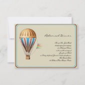 ヴィンテージ熱気球結婚のリハーサル 招待状 (正面)