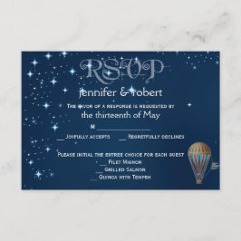 ヴィンテージ熱気球結婚反応カード 出欠カード