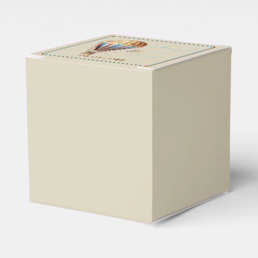 ヴィンテージ熱気球結婚式の引き出物箱 フェイバーボックス (正面サイド)