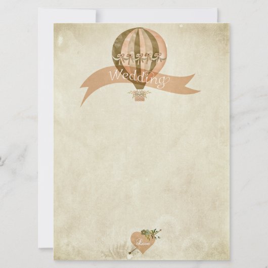 ヴィンテージ熱気球結婚式招待状 招待状 (裏面)
