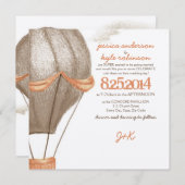 ヴィンテージ熱気球結婚式招待状 招待状 (正面/裏面)