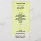 ヴィンテージ熱気球結婚式 プログラム (裏面)