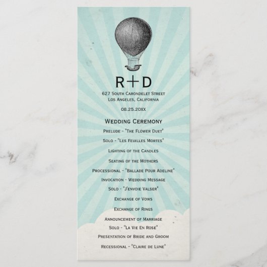 ヴィンテージ熱気球結婚式 プログラム (正面)