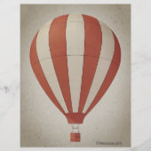 ヴィンテージ熱気球赤白スクラップブック紙 (正面)