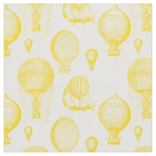 ヴィンテージ熱気球(金ゴールド) ファブリック (クローズアップ)
