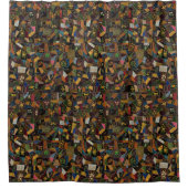 ヴィンテージ熱狂するキルト シャワーカーテン (正面)