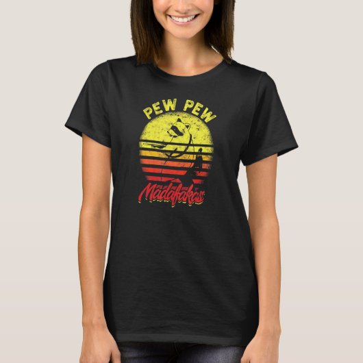 ヴィンテージ熱狂するピュー・マダファカスラクーン Tシャツ (正面)