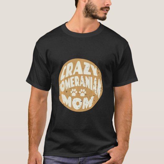 ヴィンテージ熱狂するポメラニア犬ママデザイン愛犬家 Tシャツ (正面)