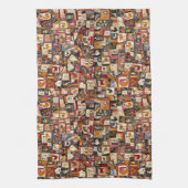 ヴィンテージ熱狂する掛け布団 キッチンタオル (縦)