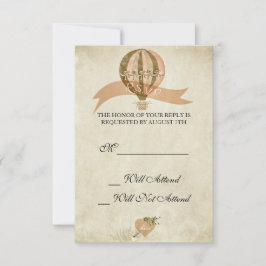 ヴィンテージ熱結婚気球のR.S.V.P. 出欠カード