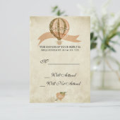 ヴィンテージ熱結婚気球のR.S.V.P. 出欠カード (スタンド正面)