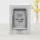 ヴィンテージ燃料ポンプ/ブラウザーダイヤル – グリーティングカード (黄色い花)