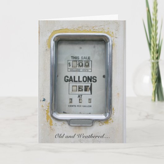 ヴィンテージ燃料ポンプ/ブラウザーダイヤル – グリーティングカード (正面)