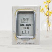 ヴィンテージ燃料ポンプ/ブラウザーダイヤル – グリーティングカード (黄色い花)