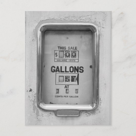 ヴィンテージ燃料ポンプ/ボーザーダイヤル – はがき (正面)