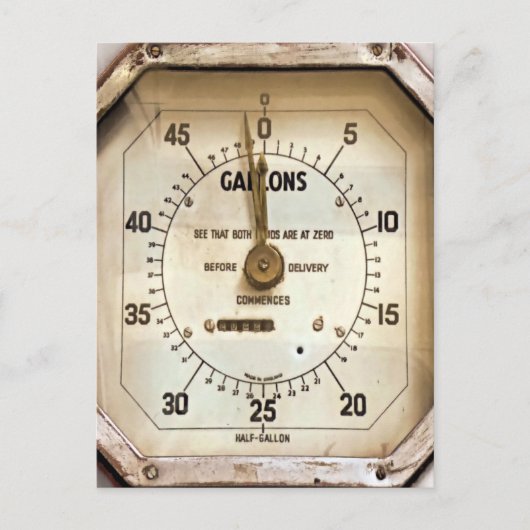 ヴィンテージ燃料計 ポストカード (正面)