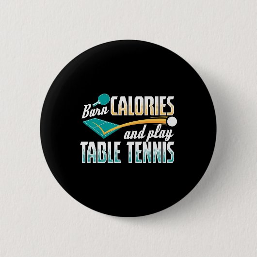ヴィンテージ燃焼カロリ遊ーとテーブルテニスPing P 缶バッジ (正面)