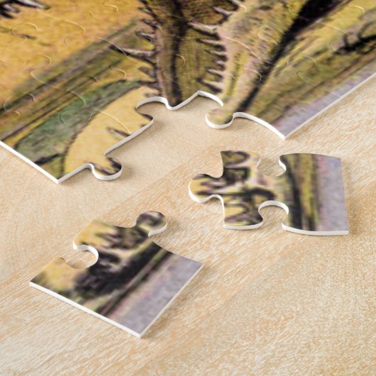 ヴィンテージ爬虫類イラストレーションバイアドルフェミロ ジグソーパズル (側面)