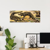 ヴィンテージ爬虫類イラストレーションバイアドルフェミロ ポスター (ホームオフィス)