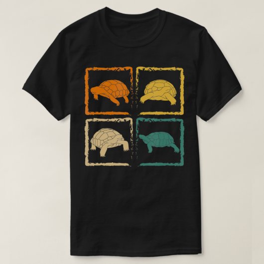 ヴィンテージ爬虫類カメレトロカメ Tシャツ (デザイン正面)