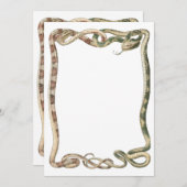 ヴィンテージ爬虫類、絡みヘビ又はバイパー縁どズ (正面/裏面)