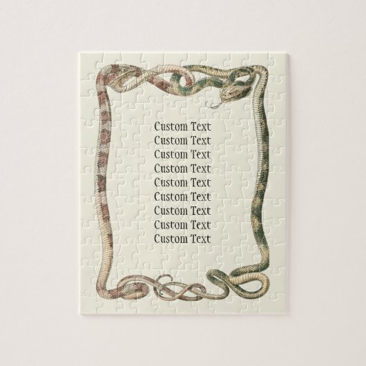 ヴィンテージ爬虫類、絡みヘビ又はバイパー縁どズ ジグソーパズル (縦)